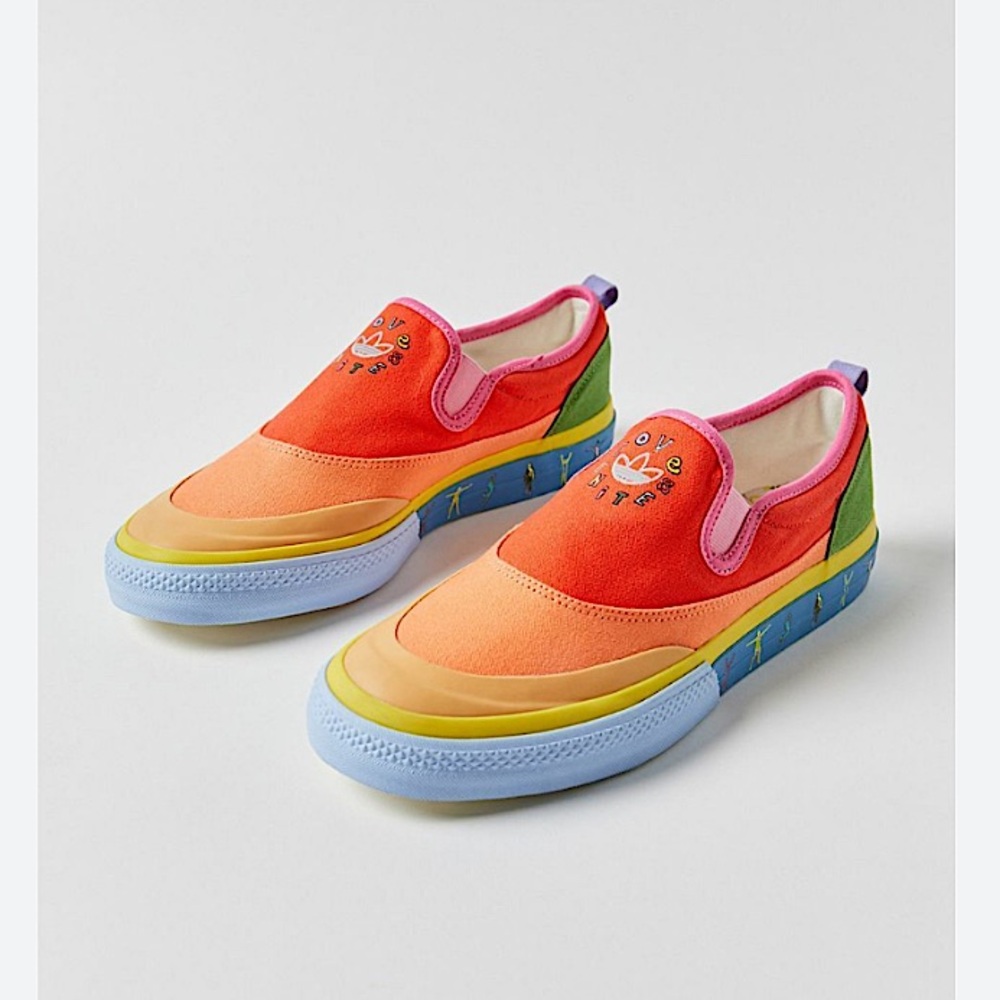 adidas Orange and Red Slip-On Sneakers